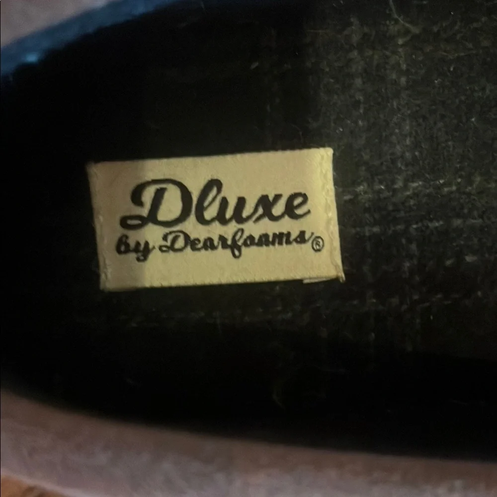 Dluxe by Dearfoams Men's Grayish Blue and Brown Shoes - Picture 3 of 5